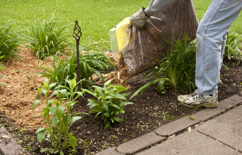 A layer of bark helps suppress weed growth